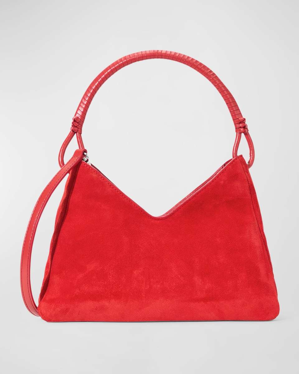 Valerie Zip Suede Shoulder Bag